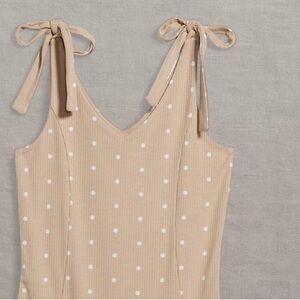 Old Navy Tan Sleeveless Tie  Bodysuit